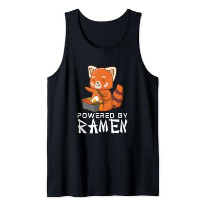 Powered By Ramen Red Panda Japanese Food Noodles Soba Tank Top