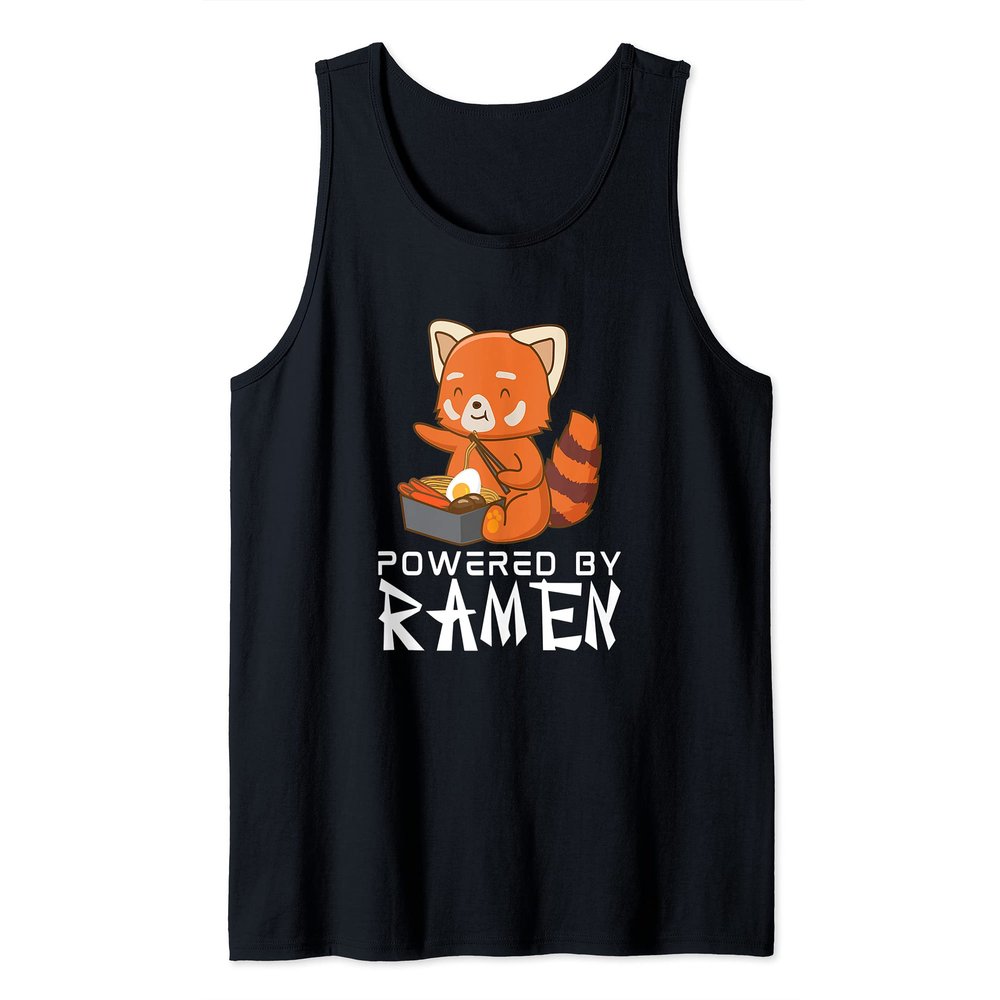 Powered By Ramen Red Panda Japanese Food Noodles Soba Tank Top