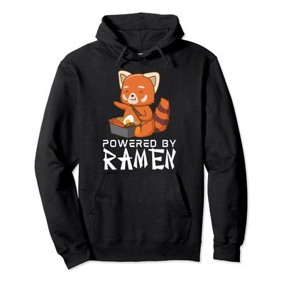 Powered By Ramen Red Panda Japanese Food Noodles Soba Pullover Hoodie