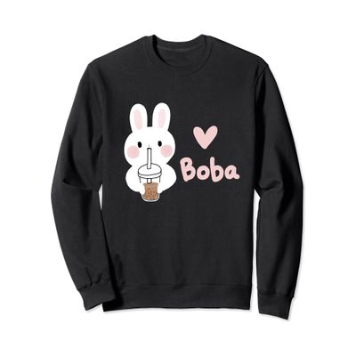 Cute Kawaii Bunny Boba Milk Tea Bubble Tea Graphic Sweatshirt