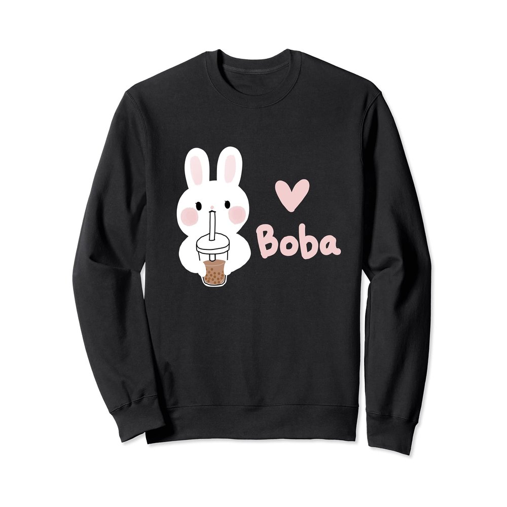 Cute Kawaii Bunny Boba Milk Tea Bubble Tea Graphic Sweatshirt