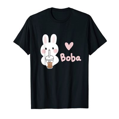 Cute Kawaii Bunny Boba Milk Tea Bubble Tea Graphic T-Shirt