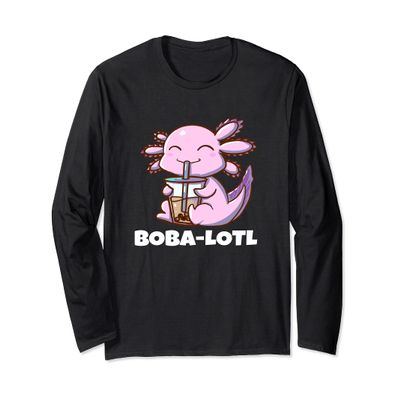 Axolotl Bubble Tea Boba-Lotl Funny Boba Tea Lover Long Sleeve T-Shirt