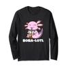 Axolotl Bubble Tea Boba-Lotl Funny Boba Tea Lover Long Sleeve T-Shirt view 1