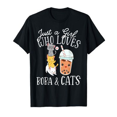 Boba Tea Bubble Tea Kawaii Japanese Lover Cat T-Shirt