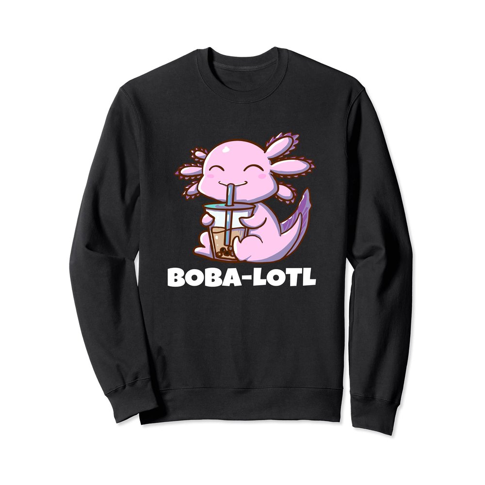 Axolotl Bubble Tea Boba-Lotl Funny Boba Tea Lover Sweatshirt