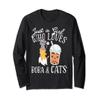 Boba Tea Bubble Tea Kawaii Japanese Lover Cat Kitten Drink Long Sleeve T-Shirt view 1