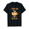 I Run on Coffee and Insulin - Funny Caffeine Meme T-Shirt view 1