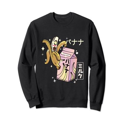 BANANA MILK CARTON FUNNY RETRO 90s KAWAII Sweatshirt