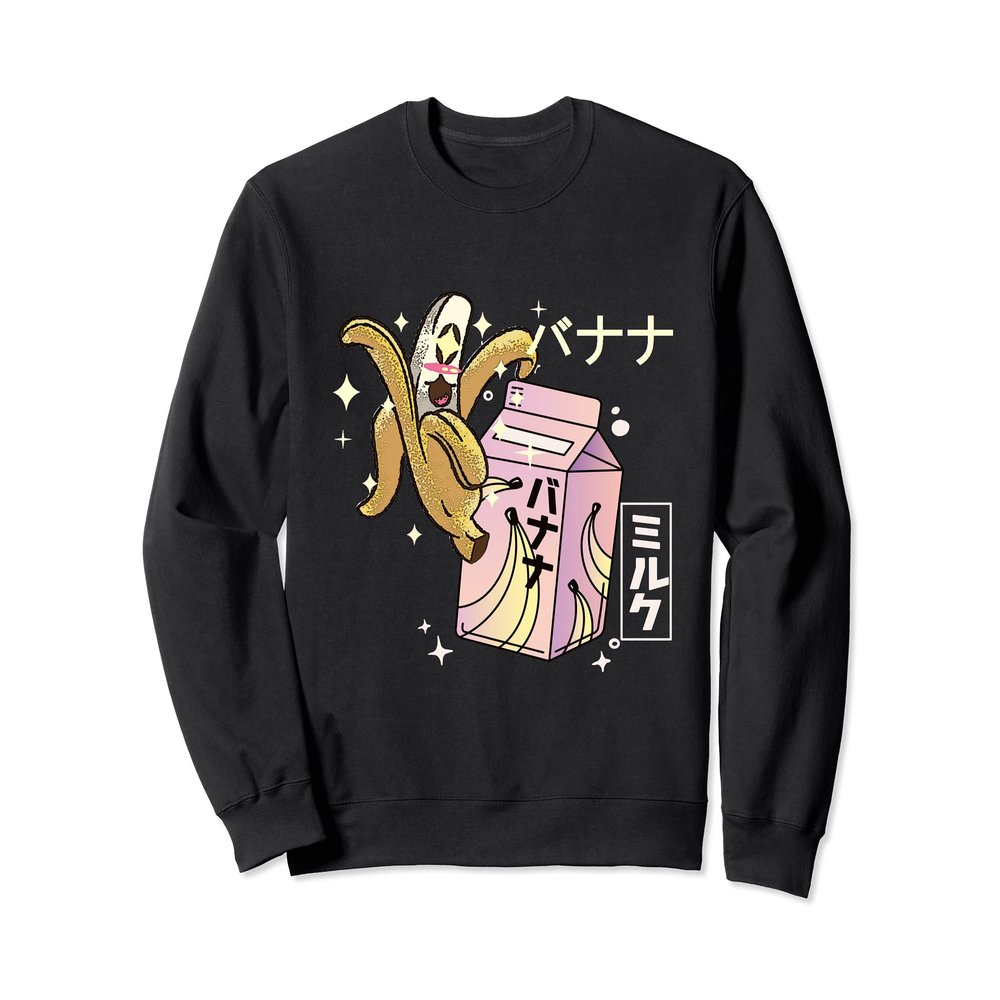 BANANA MILK CARTON FUNNY RETRO 90s KAWAII Sweatshirt