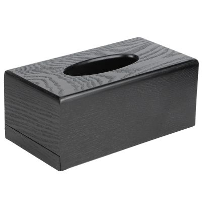 EVTSCAN Black Wooden Tissue Box Napkin Case Elegant Style Tissue Holder for Home Hotel Living Room