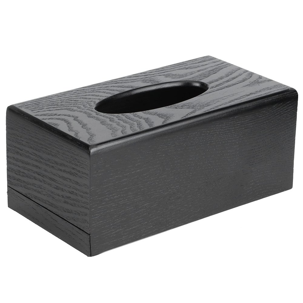 EVTSCAN Black Wooden Tissue Box Napkin Case Elegant Style Tissue Holder for Home Hotel Living Room