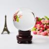 10CM Photography Crystal Ball Sphere Quartz Transparent Glass Ball Ornament Home Decor Gift-with Wood Base_10 cm view 2