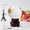 10CM Photography Crystal Ball Sphere Quartz Transparent Glass Ball Ornament Home Decor Gift-with Wood Base_10 cm view 3