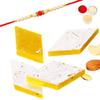 Ghasitaram Gifts Rakhi Gifts for Brothers Rakhi Sweets - Pure KESARI KAJU KATLI (200 GMS) with Beads Rakhi view 1