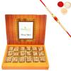 Ghasitaram Gifts Rakhi Gifts for Brothers Rakhi Sweets - Pure Walnut Barfi 18 pcs with Beads Rakhi view 1
