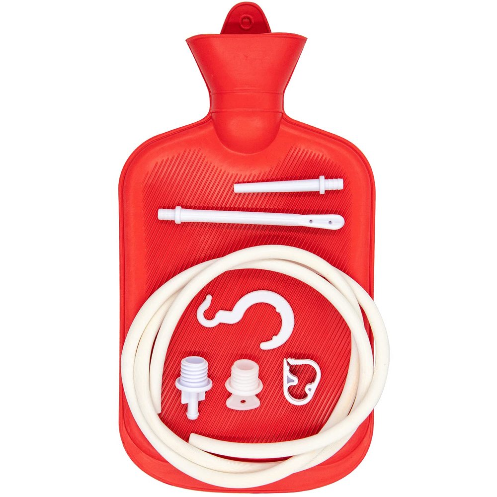 Enema Bag Kit 2 Quart Enema Bag with 5ft Long Hose, Multi-Size Tips and Controllable Water Flow Clamp for Colon Cleanse Enemas