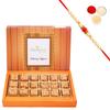 Ghasitaram Gifts Rakhi Gifts for Brothers Rakhi Sweets - Butterscotch Drfruit Bites 18 pcs with Beads Rakhi view 1