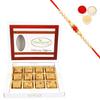 Ghasitaram Gifts Rakhi Gifts for Brothers Rakhi Sweets - Pure Walnut Barfi 12 pcs with Beads Rakhi view 1