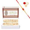 Ghasitaram Gifts Rakhi Gifts for Brothers Rakhi Sweets - Pure Badam Barfi 200 GMS with Beads Rakhi view 1