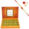Ghasitaram Gifts Rakhi Gifts for Brothers Rakhi Sweets - Pure Pista Barfi 18 pcs with Beads Rakhi view 1