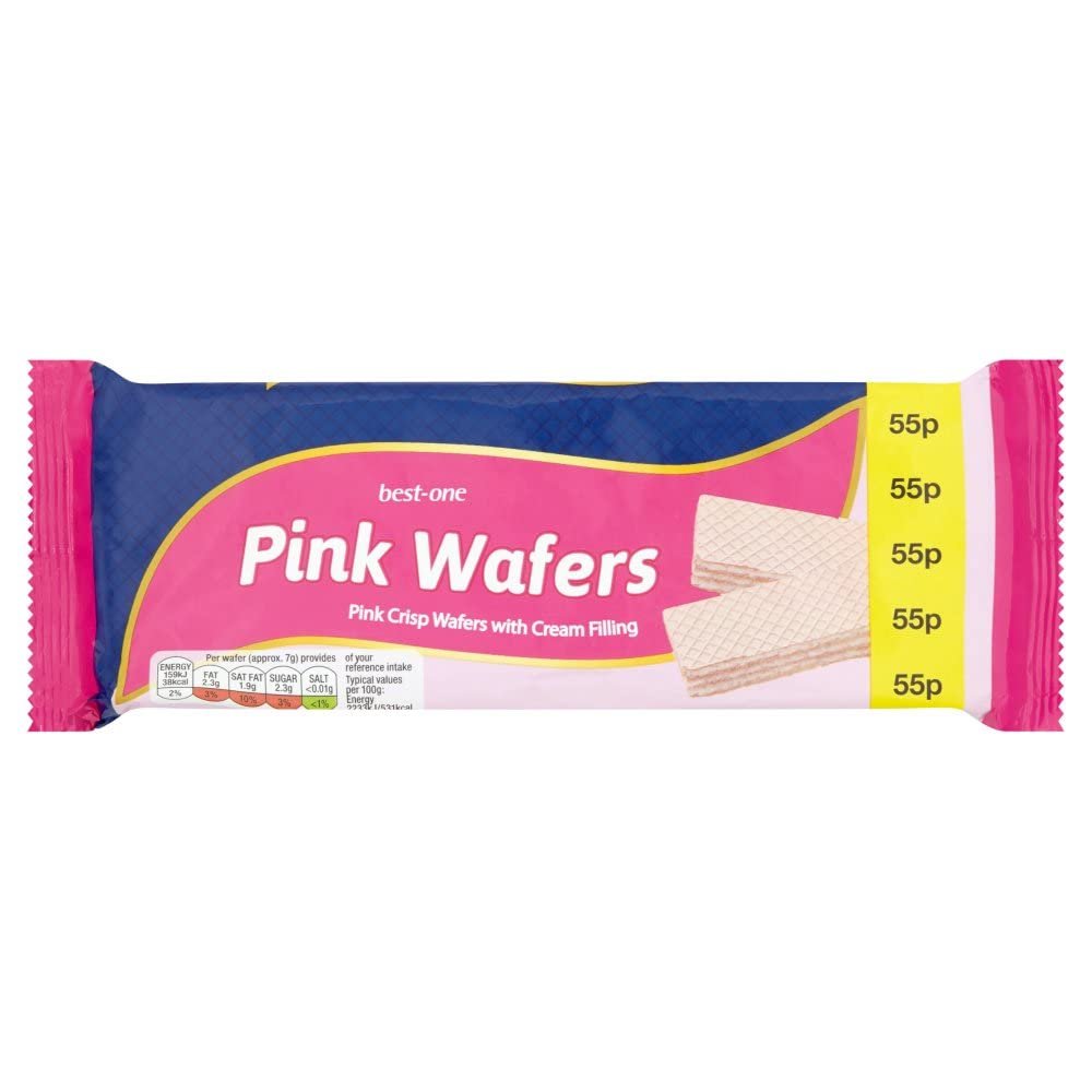 Bestone Pink Coloured Wafers with Cream Filling Wafers , Pack of 12 x 100g