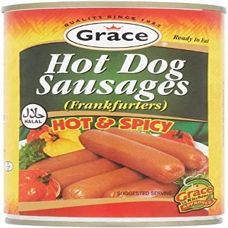Grace Halal Chicken Hot Dogs, Pack of 12 x 400g