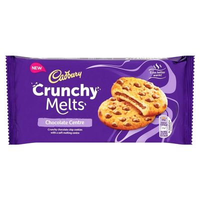 Melts Cadbury Crunchy Melts Chocolate Centre Chocolate Chip Cookies, Pack of 12 x 156 g