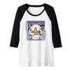 Womens Kawaii Cat Neko Eating Ramen Noodle Soup Japanese Aesthetic Raglan Baseball Tee view 1