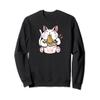 Kawaii Cat Neko Eating Ramen Noodle Soup Japanese Aesthetic Sweatshirt view 1