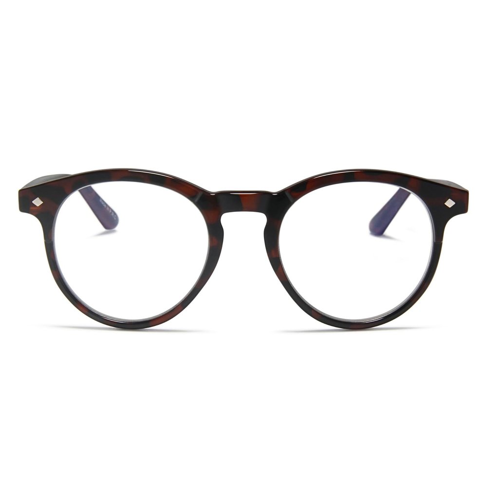 2SeeLife Large Round TR-90 Reading Glasses for Men & Women Medium-Large Fit, Durable, Spring Hinges, Blue Light Readers, Brown Tortoise, +1.75
