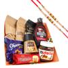 Jaiccha Ghasitaram Rakhi Gifts for Brothers - Big Basket of 8 Goodies with 2 Pearl Rakhis view 1