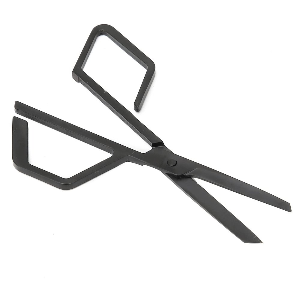 Nose Hair Scissors, Beard Nose Hair Trimming Scissors, Stainless Steel Nose Hair Scissors Oblique Angle Nose Hair Trimming Scissors (Black)
