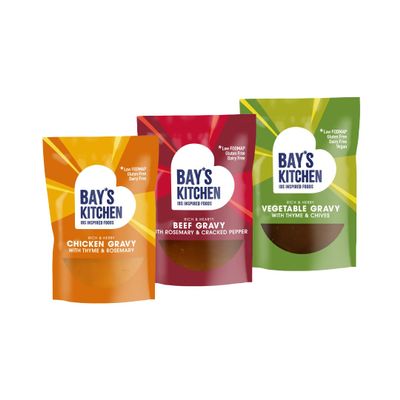 Bay's Kitchen 3 Gravy Selection - Beef with Rosemary & Cracked Peppercorns, Chicken with Thyme & Rosemary, Vegetable with Thyme & Chives, Gluten-Free, Dairy-Free, Low Fodmap