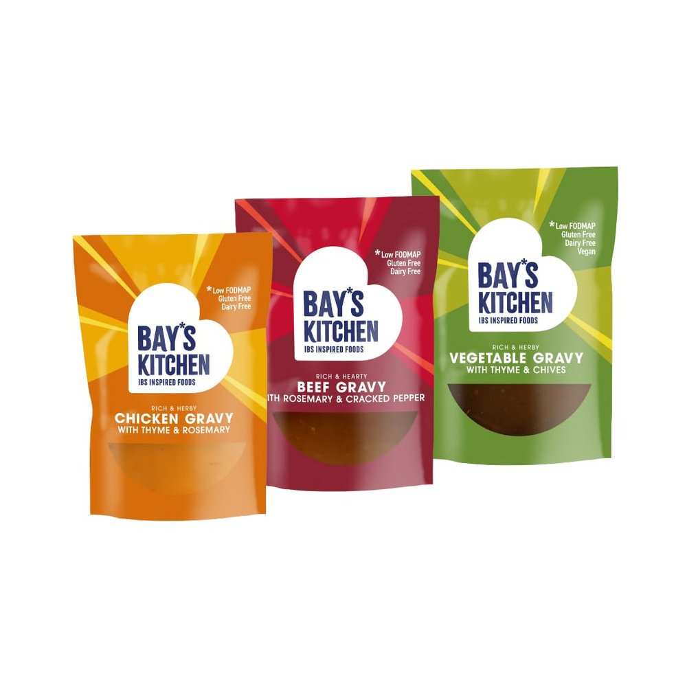 Bay's Kitchen 3 Gravy Selection - Beef with Rosemary & Cracked Peppercorns, Chicken with Thyme & Rosemary, Vegetable with Thyme & Chives, Gluten-Free, Dairy-Free, Low Fodmap