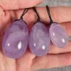 3pcs Yoni Egg Set Drilled Natural Jade Stone Massager Amethyst for Pelvic Kegel Exercise Ben Wa Balls Relaxtion view 2