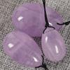 3pcs Yoni Egg Set Drilled Natural Jade Stone Massager Amethyst for Pelvic Kegel Exercise Ben Wa Balls Relaxtion view 3