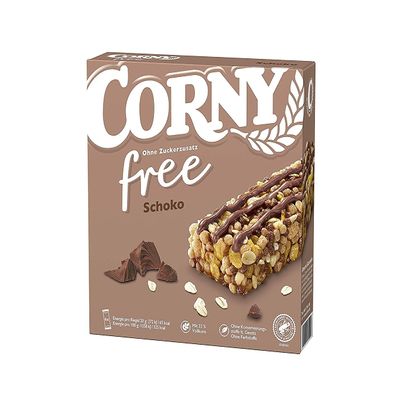 Corny Free Chocolate Cereal Bar | Whole-Grain And No Added Sugar | 6 x 20 g Bars | 1 x 120 g Package | Corny | Germany
