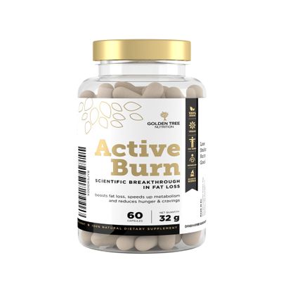 Golden Tree Active Burn Green Tea Capsules with Vitamin C, Vitamin B6, Zinc, Chromium and Black Pepper Extract 60 Vegetarian Capsules