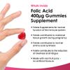 Folic Acid Pregnancy Gummies High Strength Folate Vitamins - Chewable Folic Acid Vegan Prenatal Vitamins for Women 400mcg, Vitamin B9 Prenatal Conception - Pregnancy Supplements, Real Fruit Juice view 2