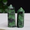 1PC Natural Point Magic Wand Faceted Prismatic Stone, Used for Meditation, Balance ore, Mineral Crafts, Home Decoration-Green_50-60mm view 3