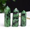 1PC Natural Point Magic Wand Faceted Prismatic Stone, Used for Meditation, Balance ore, Mineral Crafts, Home Decoration-Green_50-60mm view 4