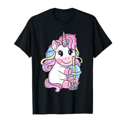Kawaii Bubble Tea Unicorn Boba Tea for Milk Tea Lovers T-Shirt