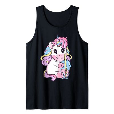 Kawaii Bubble Tea | Unicorn Boba Tea for Milk Tea Lover Tank Top