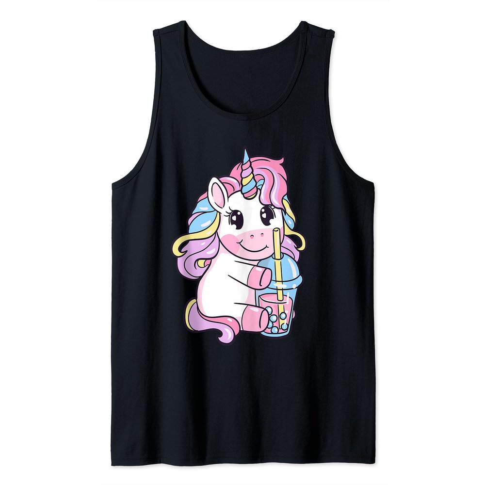 Kawaii Bubble Tea | Unicorn Boba Tea for Milk Tea Lover Tank Top