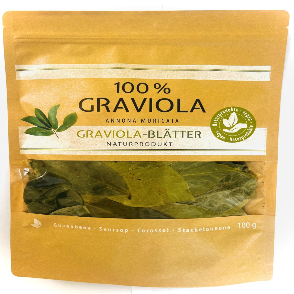 3 x 100 g Premium Soursop leaves New Harvest Natural Without Pesticides Direct from the manufacturer Graviola.de