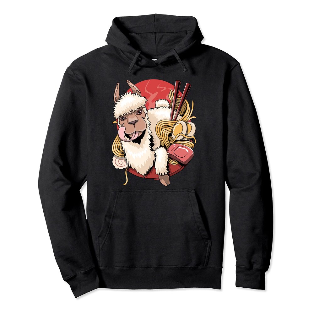 Llamen funny Japanese Ramen Noodles Llamen Pullover Hoodie