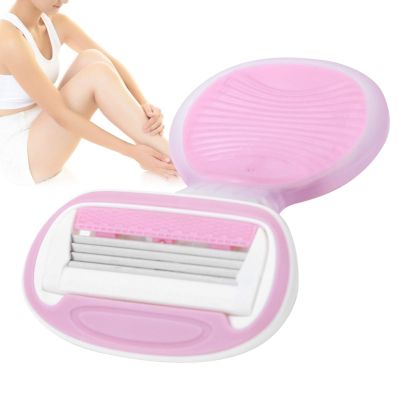 Manual Body Hair Shaver, Four Layer Incisive Blade Women Manual Body Hair Shaver Trimmer Portable Face Leg Hair Removal Tool Epilator Pink