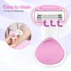 Manual Body Hair Shaver, Four Layer Incisive Blade Women Manual Body Hair Shaver Trimmer Portable Face Leg Hair Removal Tool Epilator Pink view 4