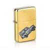 classic British car Austin A35 Van ref8 Pewter effect design on a flip top petrol lighter windproof GOLD refillable view 1